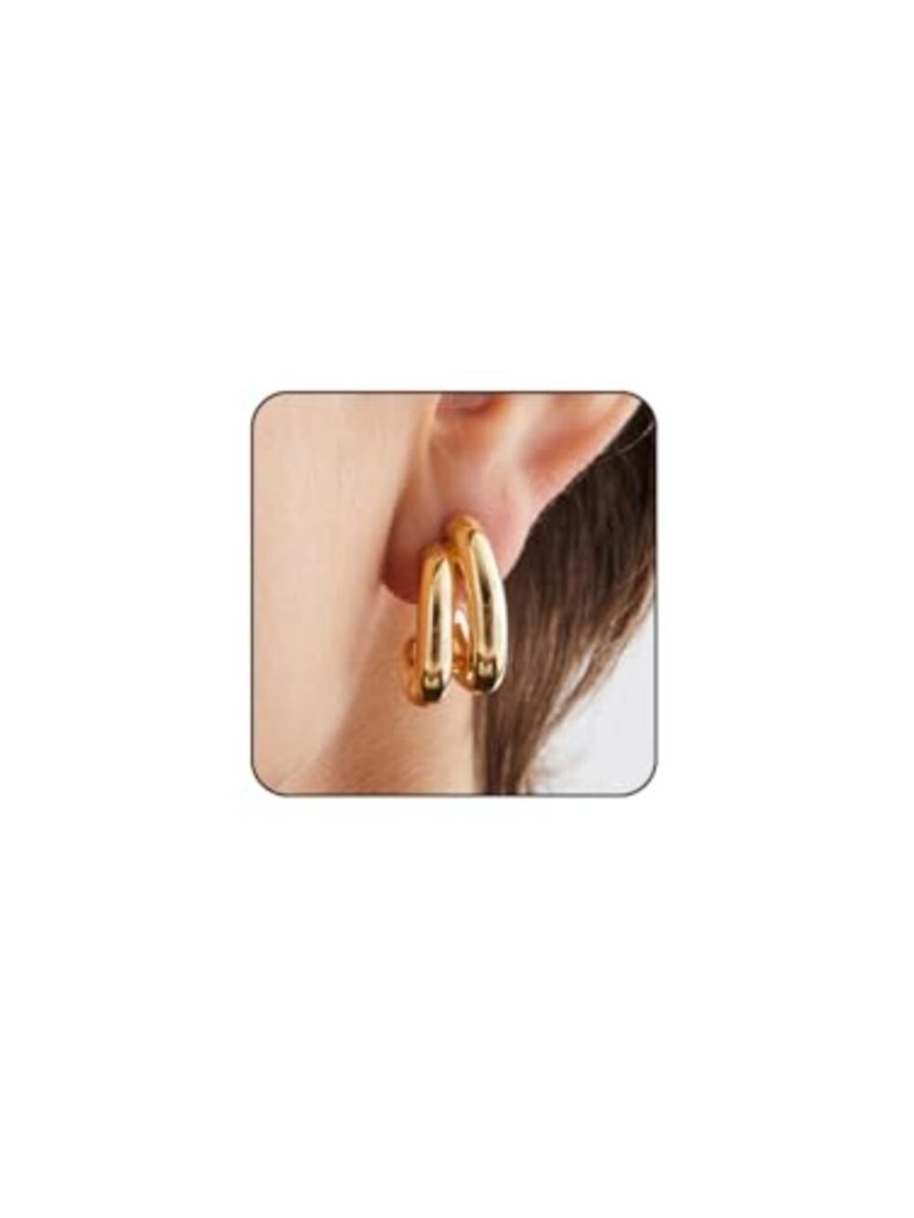 Chunky Statement Drop Earrings Gold Plated Lightweight